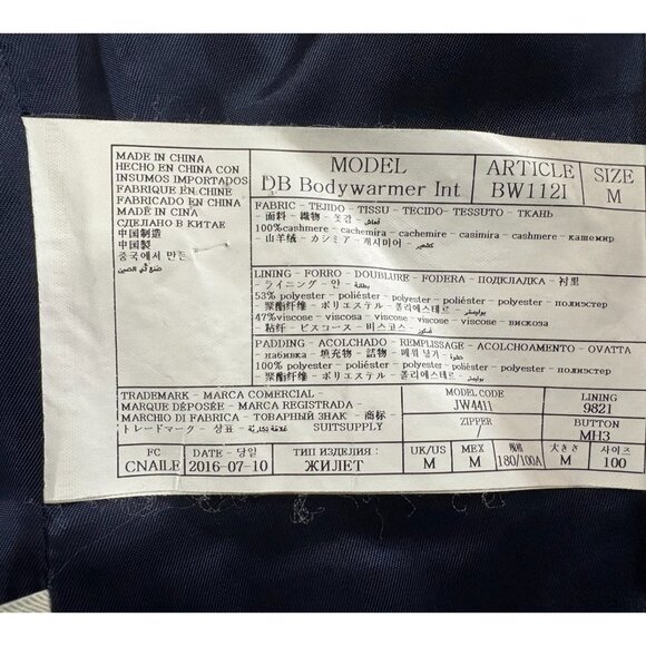 Suitsupply 100% Cashmere Carlo Barbera bodywarmer waiscoat vest sz M color grey - Picture 4 of 7